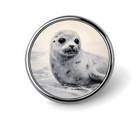 Tiger in The Zoo Round Lapel Pin Brooch Badge Cute Tie Tack Pin for Hats, Clothing, Bags Unique Fashion Accessories Gift for Men & Women, Circular, Aluminum, no gemstone