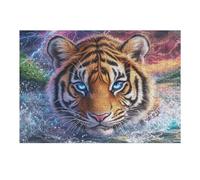 Tiger in Water with Colorful Storm Sky 300 Piece Count Premium Jigsaw Puzzle For Adults Teens 14+ Concentration Training Indoor Game Family Game Night 300 PCS