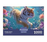 Tiger Jigsaw Puzzles for Adult Difficult Challenges 1000 Piece Difficult Hard Jigsaw Puzzles for Man And Woman with Letters on Back 70x50cm/1000pcs