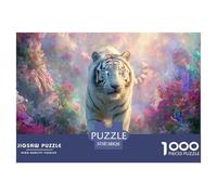 Tiger Jigsaw Puzzles for Adults Educational Game Difficult Challenges 1000 Pieces Difficult Hard Jigsaw Puzzles for Man And Woman with Letters on Back 38x26cm/1000pcs