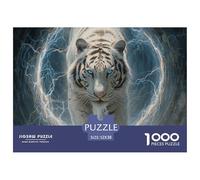 Tiger Jigsaw Puzzles for Adults Educational Game The Impossible Challenge 1000 Pieces Difficult Hard Jigsaw Puzzles for Man And Woman with Letters on Back 52x38cm/1000pcs