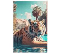 Tiger Jigsaw Puzzles for Adults & Kids 1000 Piece Wooden Puzzle Precise Interlocking Educational Game Challenge Toy 78×53cm