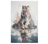 Tiger Jigsaw Puzzles for Kids 1000 Pieces 3d Tiger Wooden Puzzle Decompression Game for Adults Women Kids Girl Family Gathering Educational Game Toys （78×53cm）