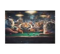 Tiger Jigsaw Puzzles for Kids 1000 Pieces 3d Wooden Puzzle Decompression Game for Adults Women Girl Educational Game Toys （75×50cm）