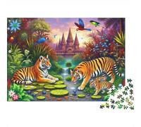 Tiger Jungle Paradise 1000 Pieces Extra-thick Cardboard Jigsaw Puzzle Bundle Jigsaw Collectors Educational Game Brain Training Beautiful Decoration 70x50cm/1000pcs