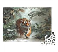 Tiger Jungle Walk-wildlife Art Style 1000 Piece Puzzles for Adults with No Reflection Colourful Jigsaws As A Brain Training Puzzle for Wall Decoration And Gifts 38x26cm/1000pcs