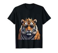 Tiger King Crown Sunglasses Birthday Costume Zoo Pajama Kids T-Shirt
