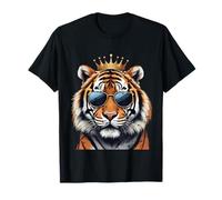 Tiger King Crown Sunglasses Birthday Costume Zoo Pajama Kids T-Shirt