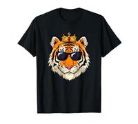 Tiger King Crown Sunglasses Pajama Birthday Zoo Costume Kids T-Shirt