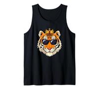 Tiger King Crown Sunglasses Pajama Birthday Zoo Costume Kids Tank Top