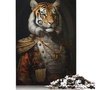 Tiger King Painting Style Jigsaw Puzzles Puzzles for Adults Kids. 1000 Pieces Impossible Challenge Toy Educational Games Home Decoration for Educational Games Gifts 1000pcs (75x50cm)