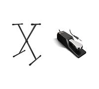 TIGER KYS77-BK X-Frame Keyboard Stand - Black & M-Audio SP-2 - Universal Sustain Pedal with Piano Style Action, The Ideal Accessory for MIDI Keyboards, Digital Pianos, Electronic Keyboards & More
