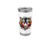 Tiger Large Predatory Cat Watercolour Animal Stainless Steel Insulated Tumbler