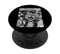 Tiger Last Day Of School Summer Break Funny Meme Selfie PopSockets Adhesive PopGrip