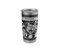 Tiger Last Day of School Summer Break Funny Meme Selfie Stainless Steel Insulated Tumbler