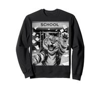 Tiger Last Day Of School Summer Break Funny Meme Selfie Sweatshirt