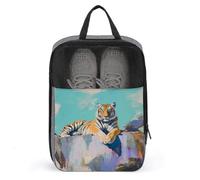 Tiger Laying on Cliff Abstract Shoe Bag for Travel Daily Use Anti-dust Storage Carrier Golf Shoe Pouch