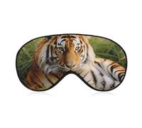 Tiger Laying on The Grass Sleep Mask, Ultra Soft Eye Mask for Sleeping with Adjustable Strap, Comfortable Lightweight Blindfold Eyeshade, Total Blackout Eye Cover for Night Sleep Travel Office Nap
