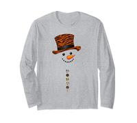 Tiger Leopard Cheetah Zebra Pattern Print Christmas Snowman Long Sleeve T-Shirt