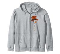 Tiger Leopard Cheetah Zebra Pattern Print Christmas Snowman Zip Hoodie