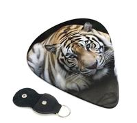 Tiger Lie On Rock 6 Pack Guitar Picks With Holder, Personalized Guitar Plectrums Non-Slip Portable Ukulele Bass Picks 0.71mm For Acoustic Guitar Lovers Gifts