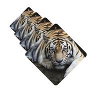 Tiger Lie On Rock Car Air Fresheners Cards Set of 4 Pieces Hanging Scented Cards for Wardrobe Bathroom Car Aromatherapy Tablets Rearview Mirror Pendant Car Fresheners Long Lasting