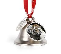 Tiger Lie On Rock Christmas Bell Ornament Metal Christmas Jingling Bell Vintage Bells for Xmas Tree Decors Wings & Loves Bells Ornaments for Holiday Decor