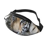 Tiger Lie On Rock Fanny Pack for Women Men Crossbody Bag Belt Bag Fashion Small Waist Pack Outdoor Bum Bag