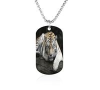 Tiger Lie On Rock Memorial Necklace Personalized Necklace Titanium Steel Locket Necklaces Memorial Gifts for Men Women Father Boyfriend Festival Birthday Necklaces