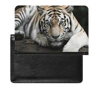 Tiger Lie On Rock Passport Holder Soft PU Ultra-thin Passport Protective Case Compact Easy to Carry Passports Cover for Women And Men Family ID Trave