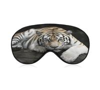 Tiger Lie On Rock Sleep Mask for Side Sleeper Women Men Eye Mask for Sleeping Light Blocking Zero Pressure Breathable Travel Eye Cover Adjustable Soft Night Blindfold