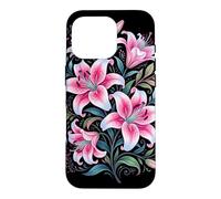 Tiger Lilies Blue White Pink Summer Spring Flowers Lily Buds Case for iPhone 16 Pro
