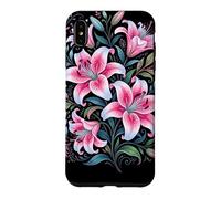 Tiger Lilies Blue White Pink Summer Spring Flowers Lily Buds Case for iPhone XS Max