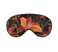Tiger Lilies Red Orange Blackout Sleep Mask for Side Sleeper Soft Covers for Travel Essentials Nap