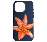 Tiger Lily Coral Flower Navy Blue Y2K Floral Aesthetic Case for iPhone 16 Pro