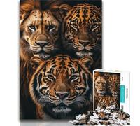 Tiger Lion 1000 Piece Jigsaw Puzzles for Adults,Family Game Stress Reliever Difficult Challenge Artists Collection,Fine Art (38x26cm)