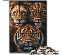 Tiger Lion Jigsaw Puzzles for Teenagers 1000 Piece, Help The Brain Exercise Addictive Toys to Cultivate Patience Perfect Decoration (size 50x75cm)
