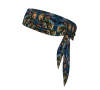 Tiger Lions and Leopard Sports bandage with printed headband, suitable for basketball, running, tennis, karate, and track and field