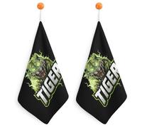 Tiger Logo Printed Soft Hand Towels Square Absorbent Towel for Bathroom Kitchen Spa Hotel 11x11 Inch