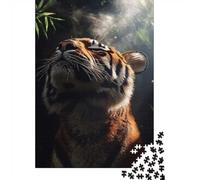 Tiger Looking Upward in Jungle_2 Jigsaw 1000 Pieces for Adults, Tiger Themed Animal Puzzle, Gift for Puzzle Collectors, 70x50cm/1000pcs