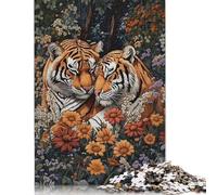 Tiger Love in Bloom Puzzles 300 Pieces Wooden Puzzles Puzzles for Adults & Teenager Family Entertainment Toys 1000pcs (75x50cm)