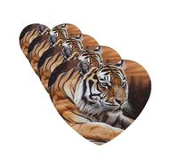 Tiger Lying on Wood Car Air Fresheners Cards Set of 4 Pieces Personalized Car Fresheners Gifts for Men Women Auto Aromatherapy Tablets Hanging Scented Cards for Wardrobe Bathroom