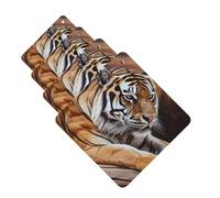 Tiger Lying on Wood Car Air Fresheners Cards Set of 4 Pieces Personalized Car Fresheners Gifts for Men Women Auto Aromatherapy Tablets Hanging Scented Cards for Wardrobe Bathroom