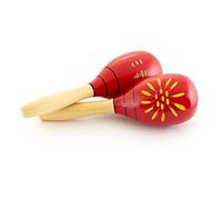 TIGER MAR6-RD Decorated Wooden Maracas - Red - One Pair