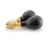 TIGER MAR7-BK Full-Size Maracas with Wooden Handles - Black - One Pair