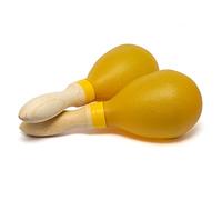 TIGER MAR7-YE Full-Size Maracas with Wooden Handles - Yellow - One Pair