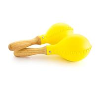 Tiger MAR77-YE Full Size Maracas with Wooden Handles - Yellow - One Pair