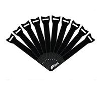 TIGER MCA86-BK Reusable Hook and Loop Cable Ties - Black - Pack of 10