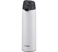 Tiger MCT-K 600 ml Self-Locking One-Push Insulated Bottle, One-Push Open, Automatic Lock, BPA Free, Cold 24H and 12H Hot Preservation, Designed in Japan, Snow White
