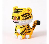 Tiger Mini Building Blocks Set, 2000 PCS DIY Red Panda Bricks Toy Model, MOC Micro Building Model Kit, Construction Toys Gift for Adults and Teens (Yellow)